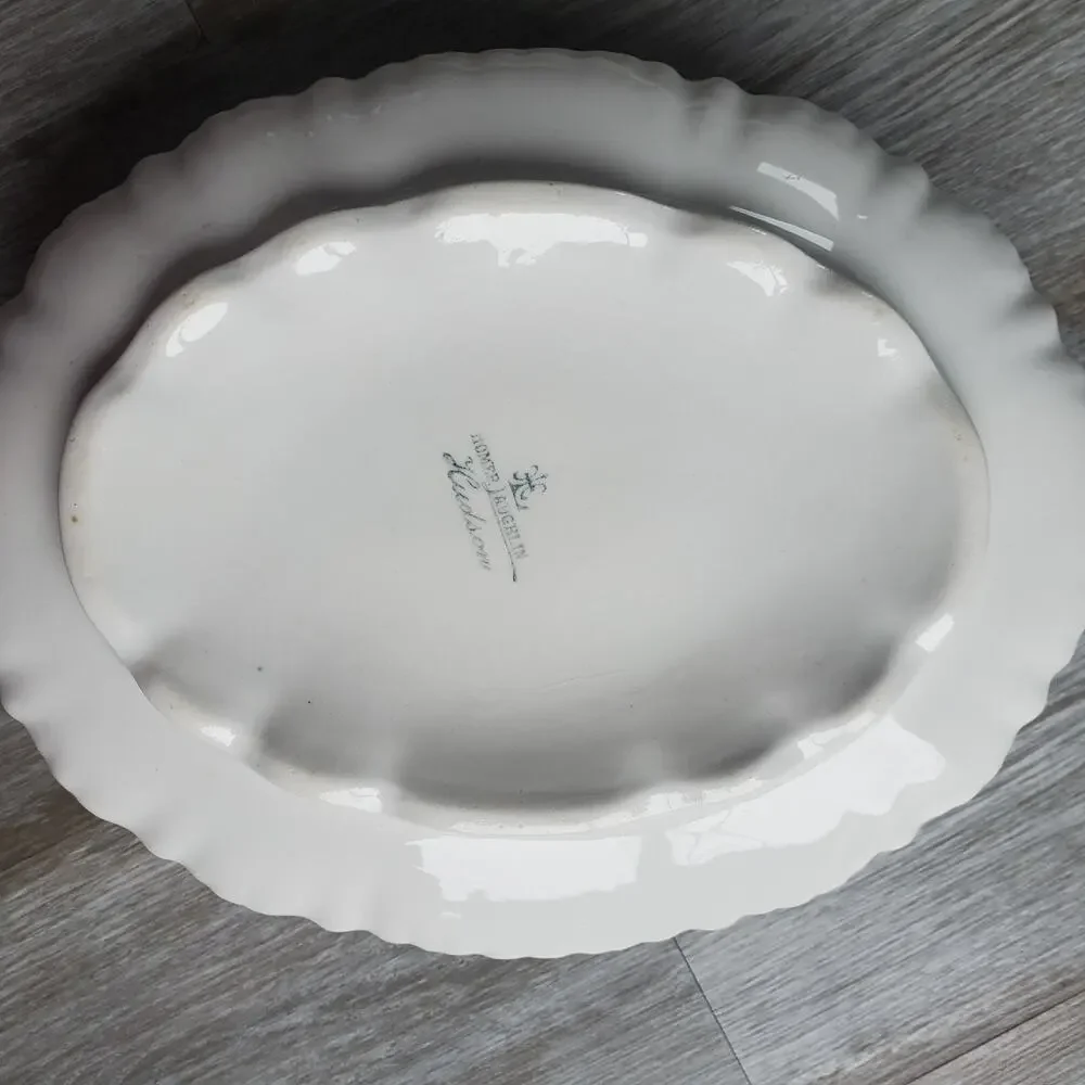 Antique Homer Laughlin Hudson Floral Tureen with Lid Floral Gold Trim H-170